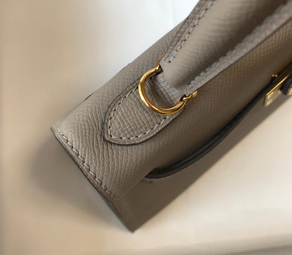 hm kelly 32cm dark grey epsom leather gold hardware