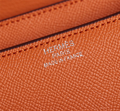 HM CONSTANCE BAGS 19 ORANGE EPSOM SILVER HARDWARE