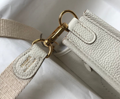 Mini Evelyne 18cm White Togo Ghw
