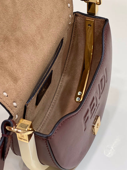 MOONLIGHT 19 IN WINE RED SMOOTH CALFSKIN GOLD HARDWARE