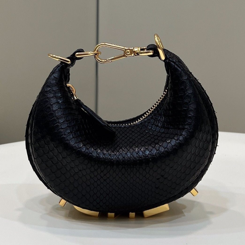 FENDIGRAPHY MINI 16 BAG IN BLACK CALFSKIN GOLD HARDWARE