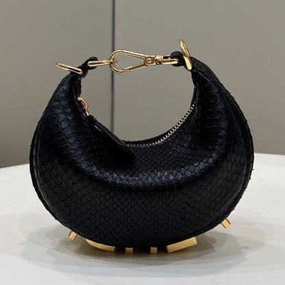 FENDIGRAPHY MINI 16 BAG IN BLACK CALFSKIN GOLD HARDWARE