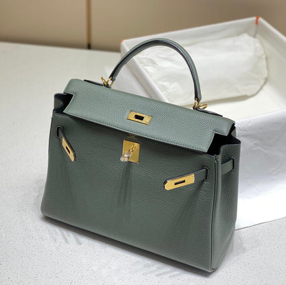 HM KELLY 32CM BAG IN PINE TOGO GOLD HARDWARE