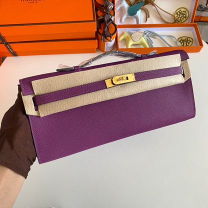 HM Kelly Cut 31 Violet Epsom Leather Gold Hardware 229037