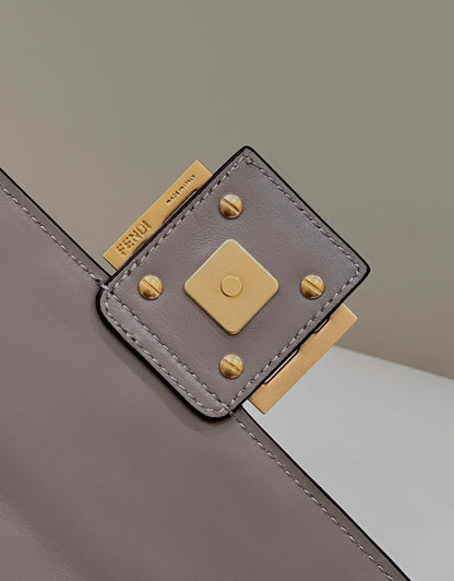 Baguette 27cm Dove Grey Lambskin Gold Hardware