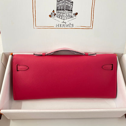 HM Kelly Cut 31 Crimson Pink Epsom Leather Gold Hardware 229060
