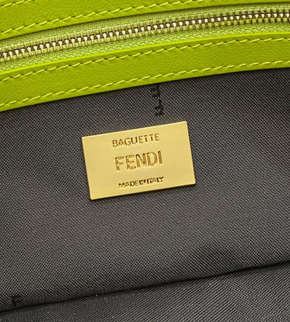 Baguette 27cm Fluorescent green Lambskin Gold Hardware