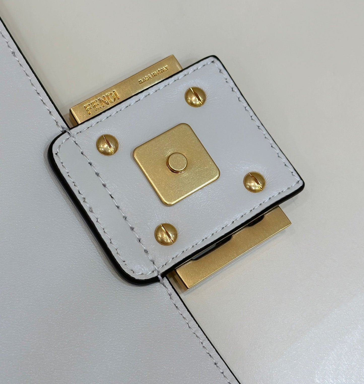Baguette 27cm Grey Lambskin Gold Hardware