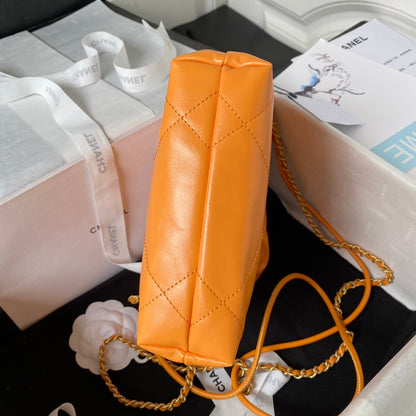 CC 24S Hobo 22 Bag 20cm Orange Lambskin