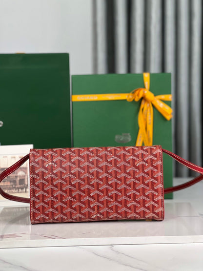 MONTE-CARLO PM CLUTCH 25 IN CLASSIC RED GOYARDINE CANVAS
