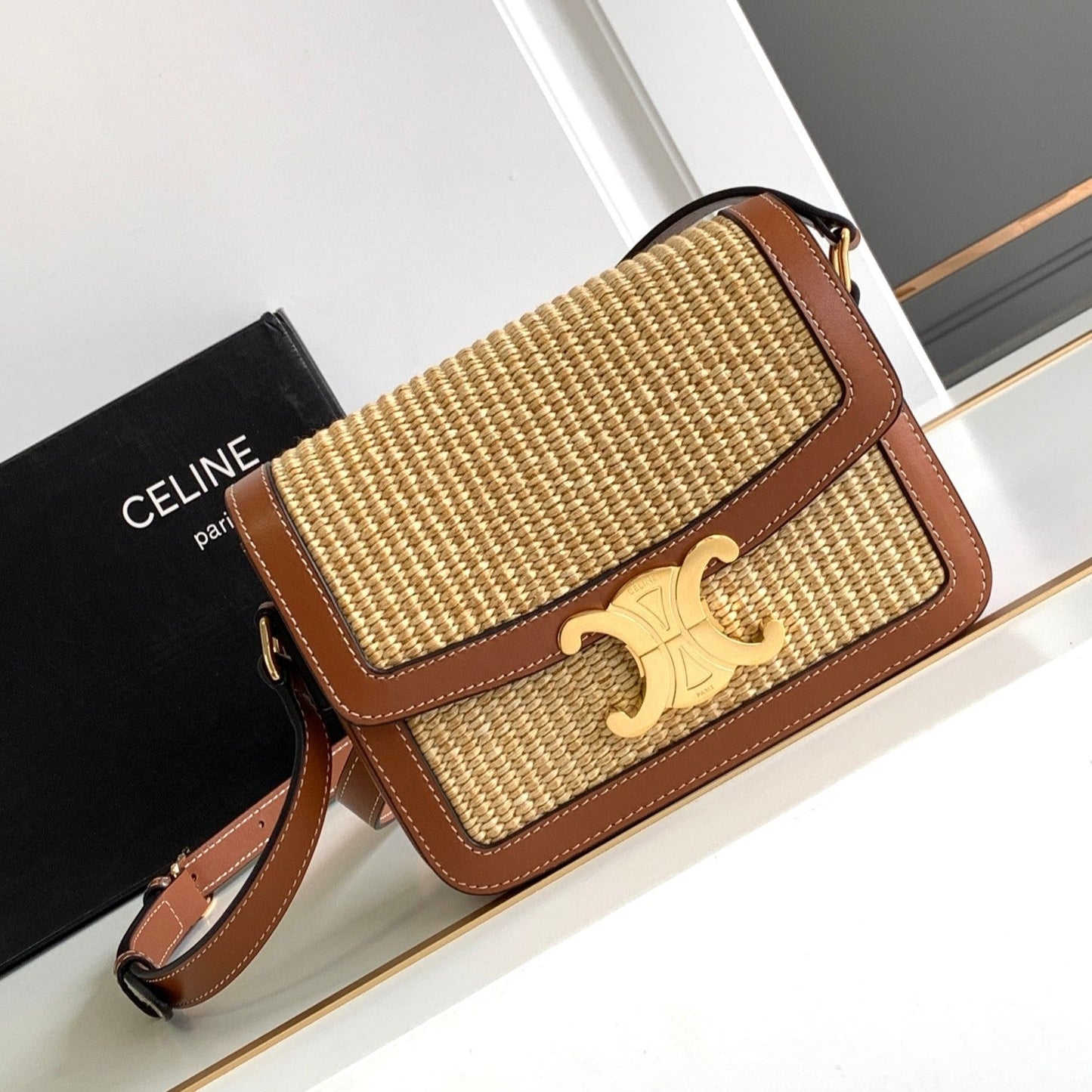 TEEN TRIOMPHE 18.5CM TEXTILE AND CALFSKIN