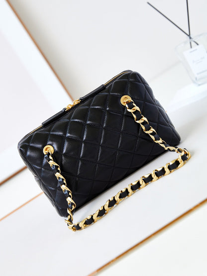 CC 24K Bowling Bag 25cm Black Waxed Lambskin