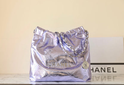 25C Hobo 22 Bag 35cm Violet Metalic Lambskin