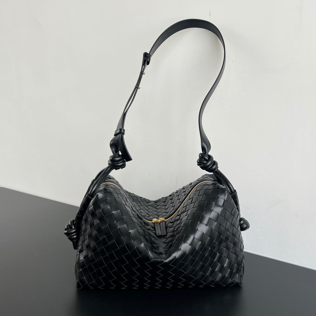 BV Loop Weekender 38cm Black Calfskin