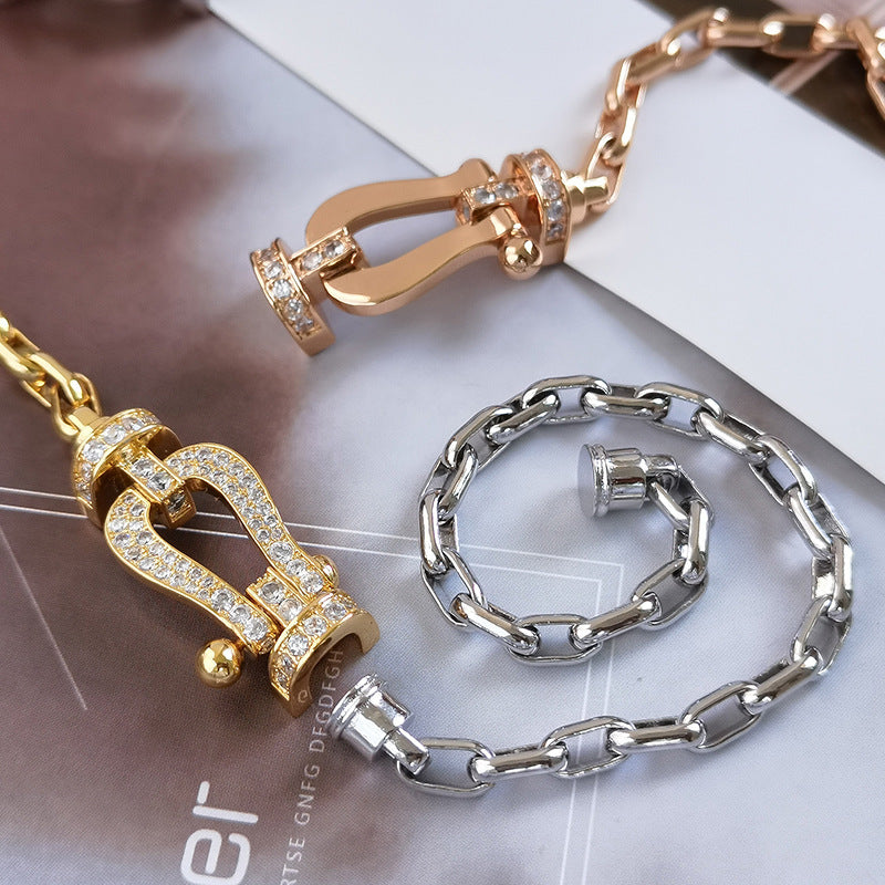DIANA FORCE LARGE HORSESHOE CLASP  METAL BRACELET