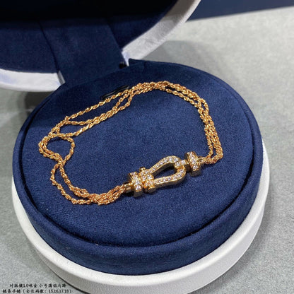 DIANA FORCE SMALL HORSESHOE  DIAMOND CHAIN ROPE BRACELET