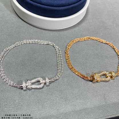 DIANA FORCE SMALL HORSESHOE  DIAMOND CHAIN ROPE BRACELET