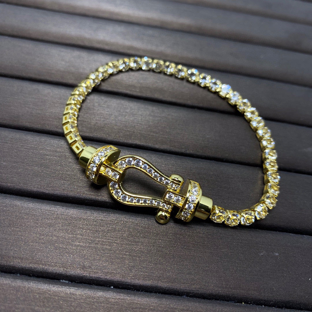 DIANA FORCE  LARGE HORSESHOE FULL DIAMOND TENNIS BRACELET