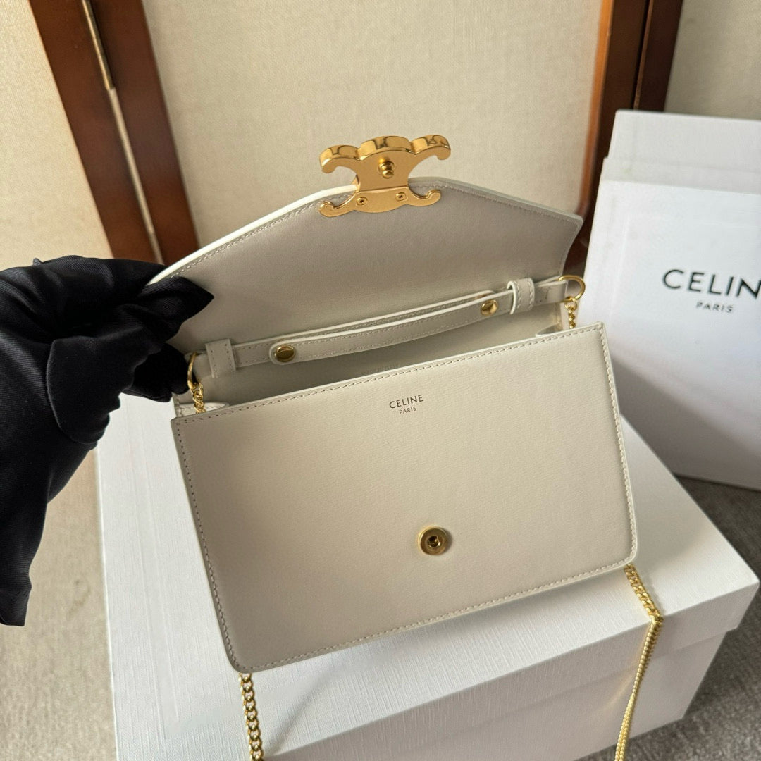 Cuir Triomphe Woc 19.5cm white calfskin ghw