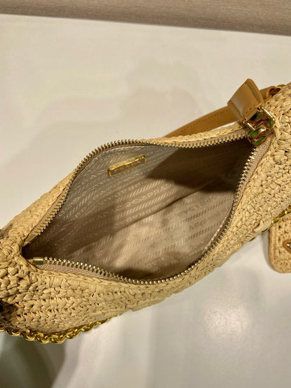 Pra Re-edition crochet mini-bag 22cm beige leather best version