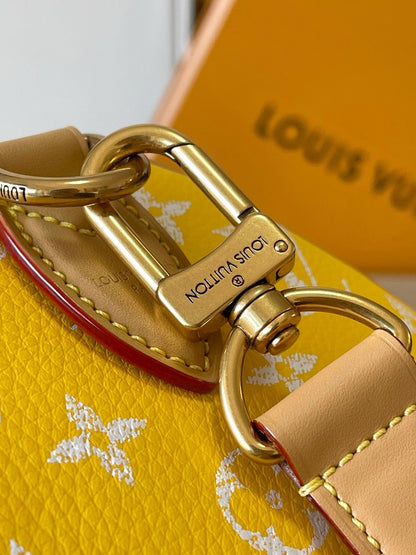speedy p9 bandouliere 25cm yellow calfskin