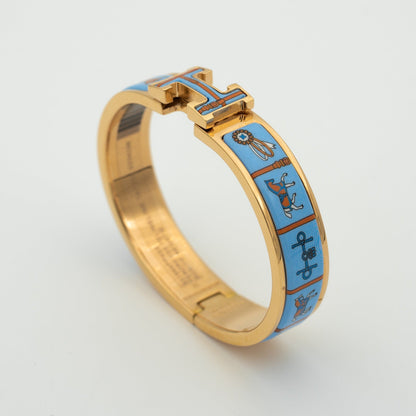 DIANA H PINK GOLD BRACELET BLUE CERAMIC