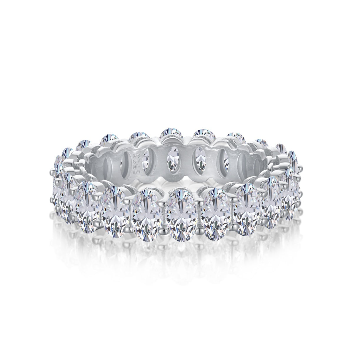 [HOT]Ornate Oval Cut Tennis Ring