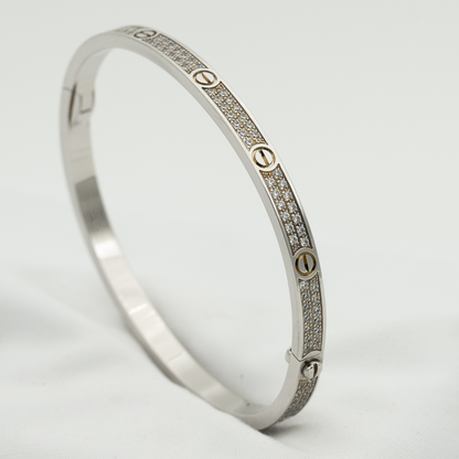 DIANA LOVE BRACELET 3.65MM DIAMOND-PAVED SILVER