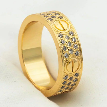 DIANA LOVE RING 6MM DIAMONDS PAVED