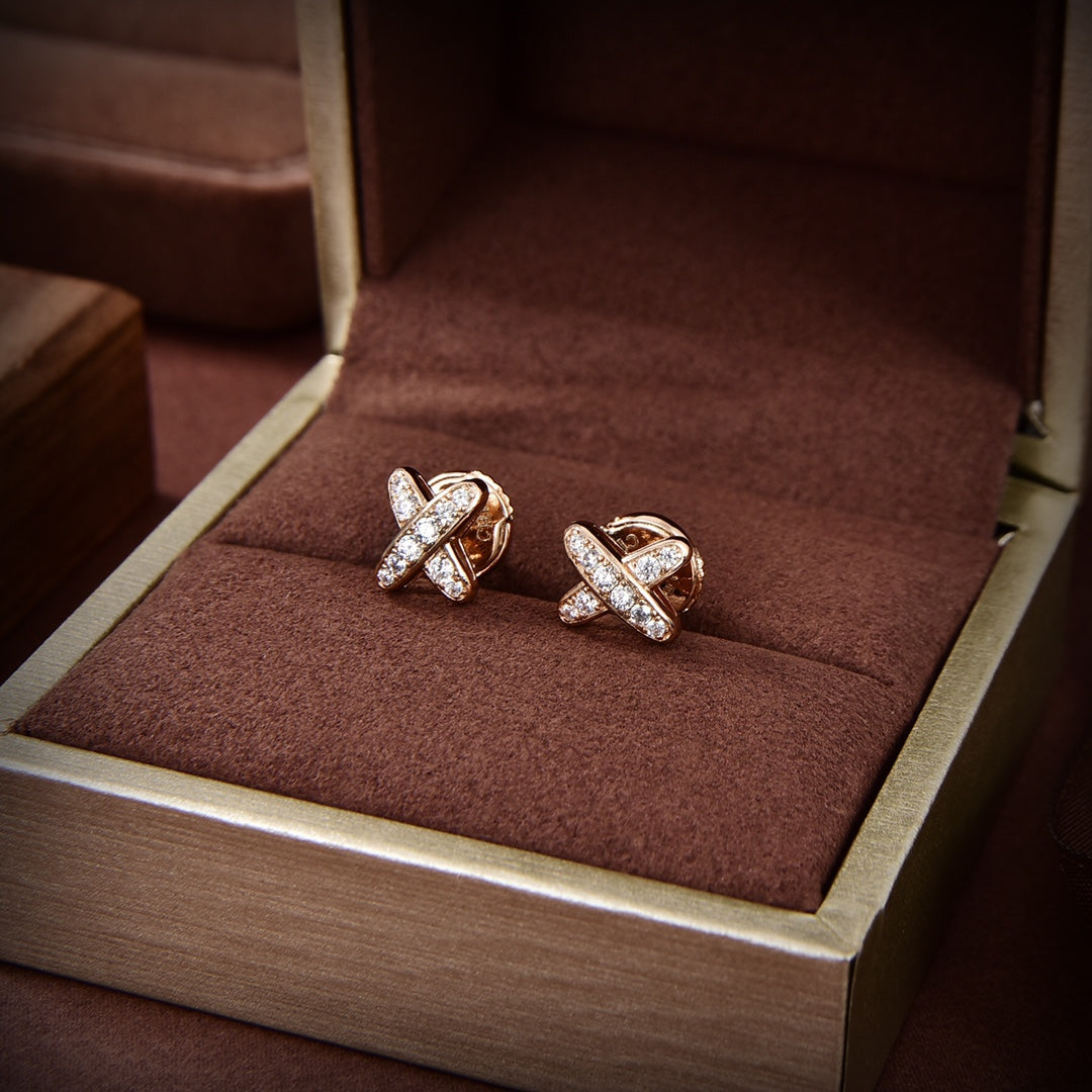 DIANA JEUX DE GOLD DIAMOND EARRINGS