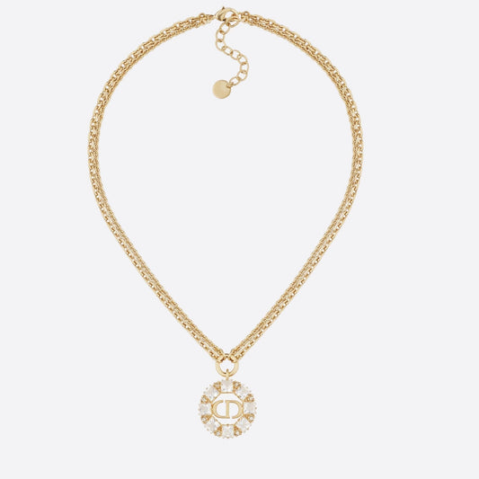 PETIT CD NECKLACE GOLD-FINISH METAL WITH WHITE AND SILVER