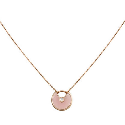 Collier Diana Amulette en or rose et nacre rose