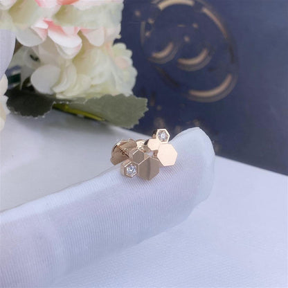 BOUCLES D'OREILLES DIANA BEE LOVE OR ROSE ET DIAMANTS