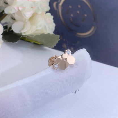 BOUCLES D'OREILLES DIANA BEE LOVE OR ROSE ET DIAMANTS