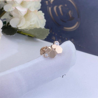 BOUCLES D'OREILLES DIANA BEE LOVE OR ROSE ET DIAMANTS