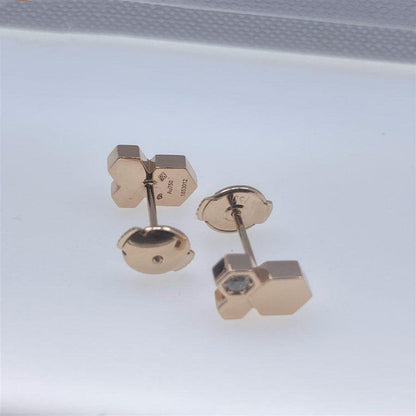 DIANA BEE LOVE PINK GOLD DIAMOND EARRINGS