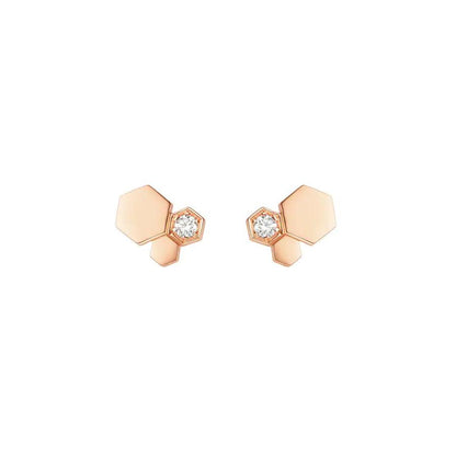 BOUCLES D'OREILLES DIANA BEE LOVE OR ROSE ET DIAMANTS
