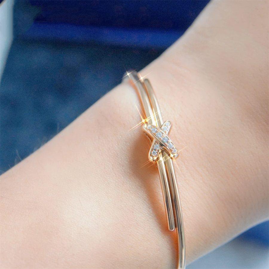 DIANA JEUX DE BRACELET OR ROSE DIAMANTS