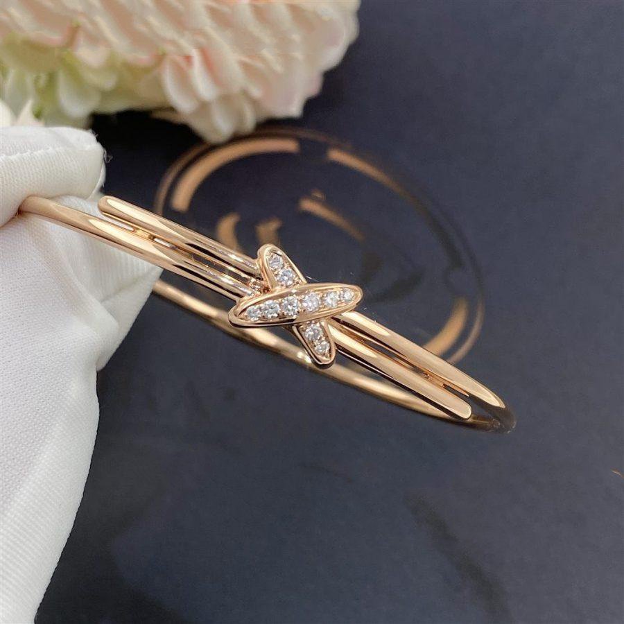 DIANA JEUX DE BRACELET OR ROSE DIAMANTS