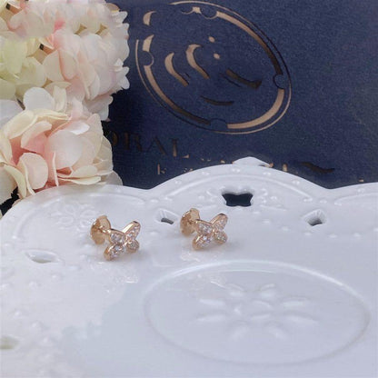 Boucles d'oreilles DIANA JEUX DE OR ROSE ET DIAMANTS