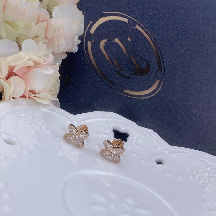 Boucles d'oreilles DIANA JEUX DE OR ROSE ET DIAMANTS