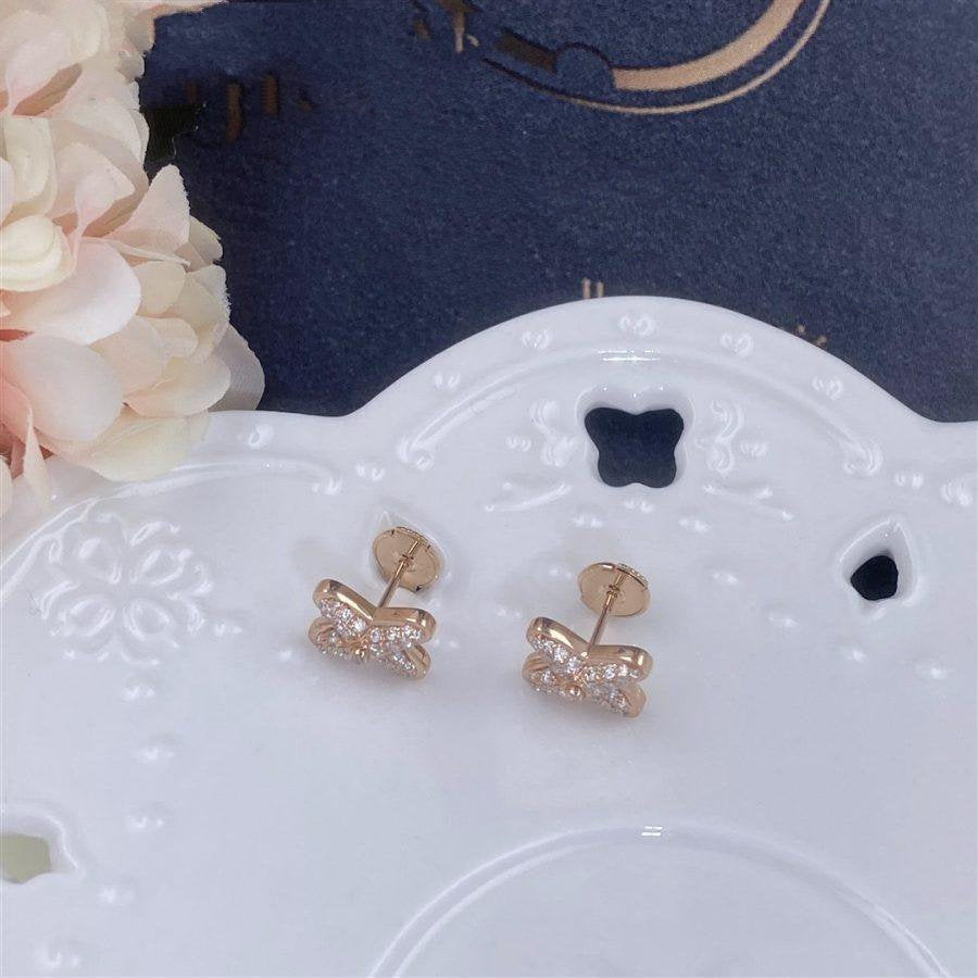 Boucles d'oreilles DIANA JEUX DE OR ROSE ET DIAMANTS