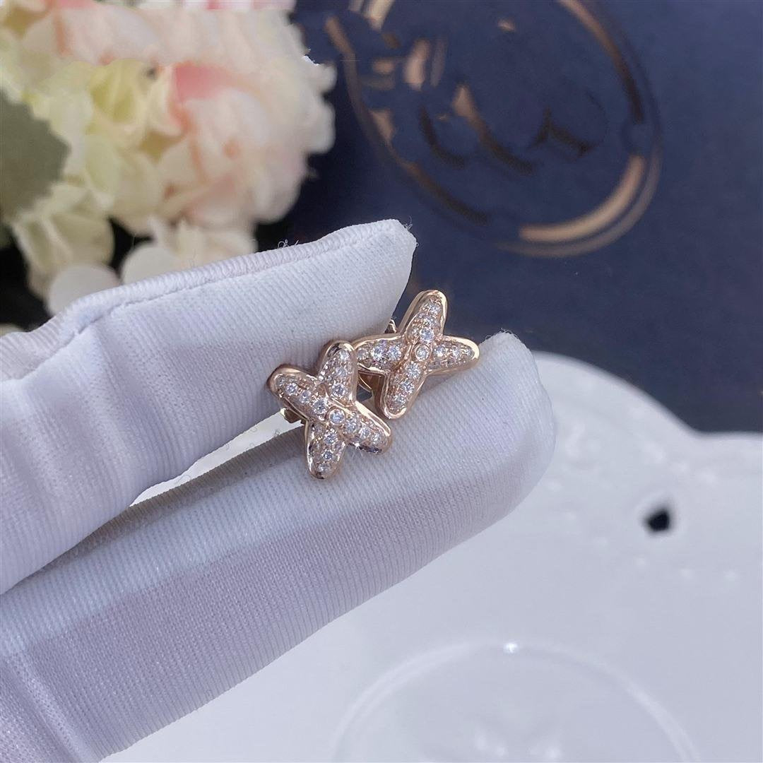 Boucles d'oreilles DIANA JEUX DE OR ROSE ET DIAMANTS