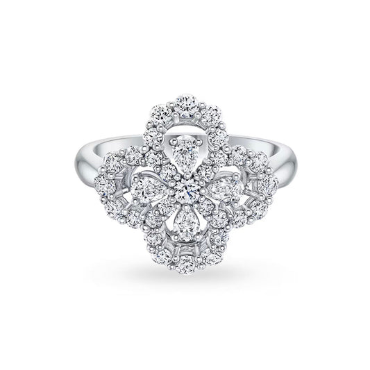 DIANA LOOP RING FULL MOTIF DIAMOND 16MM SILVE