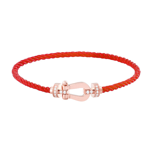 DIANA FORCE 10 HALF DIAMOND PINK GOLD RED CORDERI LARGE AND MEDIUM MODEL