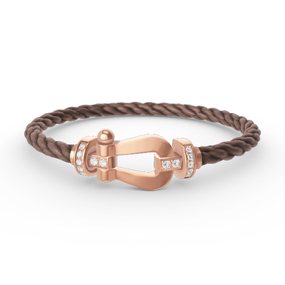 DIANA FORCE LARGE HORSESHOE HALF DIAMOND BRACELET ROSE GOLD
