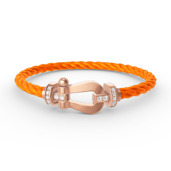DIANA FORCE LARGE HORSESHOE HALF DIAMOND BRACELET ROSE GOLD