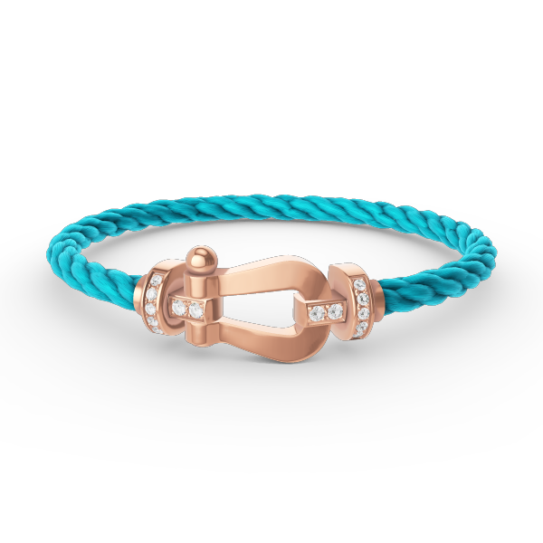 DIANA FORCE LARGE HORSESHOE HALF DIAMOND BRACELET ROSE GOLD