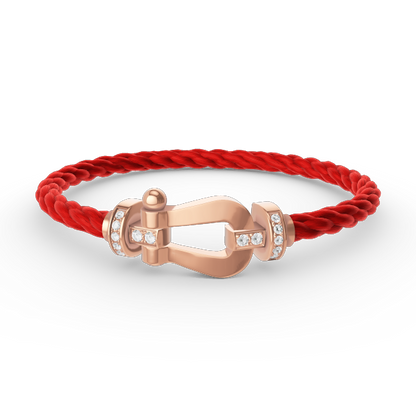 DIANA FORCE LARGE HORSESHOE HALF DIAMOND BRACELET ROSE GOLD
