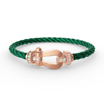 DIANA FORCE LARGE HORSESHOE HALF DIAMOND BRACELET ROSE GOLD